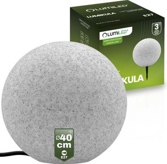 OEM L&aacute;mpara De Jard&iacute;n Exterior Stone Led Ball Lumikula 40cm E27 Ip65 Lumiled