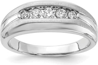 Diamond2Deal 14k White Gold Lab Grown Diamond Wedding Band Ring 0.33Ct Clarity- VS Color- G-H