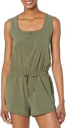 Prana Railay Romper Womens Green Relaxed Fit Scoop Neck One Piece FROG197