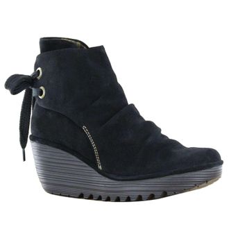 FLY London YAMA Leather Womens Ankle Boots - Black - Size:UK 7