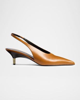Khaite 55mm Bella Leather Slingback Pumps