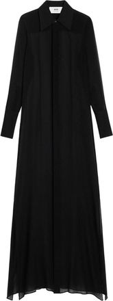 Ami sheer silk maxi dress - women - Silk - 34 - Black