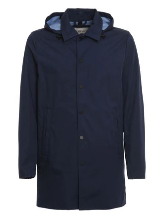 Woolrich hooded snap-button jacket - men - Cotton - S - Blue