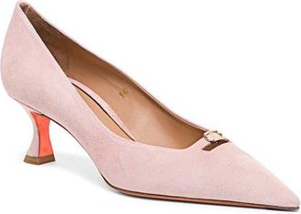 Santoni Womens Suede Mid-Heel Pump in Pink at Nordstrom, Size 10.5