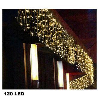 Trade Shop Trade Shop - Tenda Luminosa Di Natale Led Esterno Luci 120 Led 3 Mt X 0,75 Cm Bianco Caldo