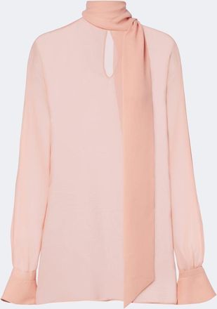 Valentino Tie-neck silk georgette blouse