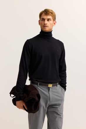 Bugatti Rollkragenpullover BUGATTI Regular Fit, Herren, Gr. XXL, 290, schwarz, Strick, 100% Baumwolle, unifarben, regular fit, ohne Ausschnitt, Rippb&uuml;ndchen, 