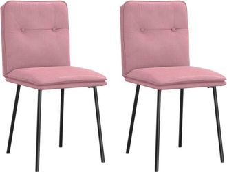 vidaXL Sillas de comedor 2 unidades terciopelo rosa Vidaxl