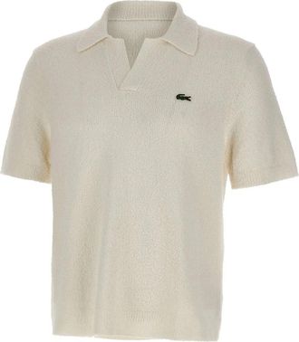 Lacoste Klassiek Boucl&eacute; Gebreide Polo met Normale Pasvorm - Heren - Polos - Wit - XL - Katoen - Tops