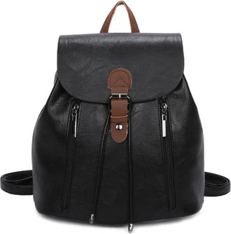 Generic Ladies Vegan leather Back Pack | Womens Vegan leather Back Pack |crossbody bag - Black