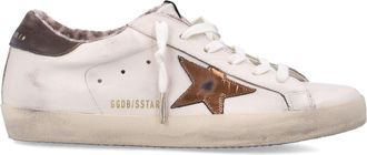 Golden Goose Low-Top Sneakers with Vintage Charm and Leopard Lining