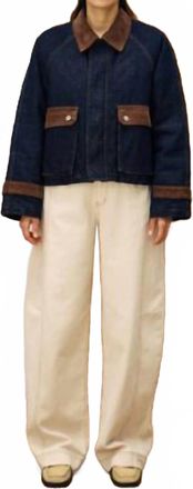 FRNCH Zola Corduroy Jacket In Midnight Blue