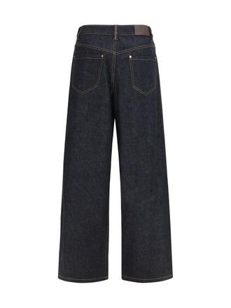 Brunello Cucinelli Womens Straight-Leg Denim Jeans Nero Cotton