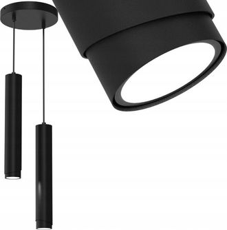 OEM Gratis. L&aacute;mpara Colgante De Tubo Gu10, Saliente, Negro Mate Ewilight Bevel