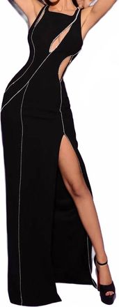 Tarik Ediz Womens Prom Dress In Black