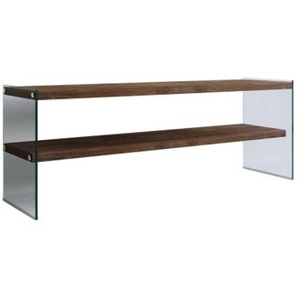 Dmora Dmora - Mueble De Televisi&oacute;n Dpianc, Aparador De Sal&oacute;n, Mueble Bajo Para Tv, Base De Pared Equipada, 120x35h45 Cm, Nogal Oscuro