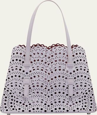 Alaia Mina 25 Tote Bag in Vienne Wave Perforated Leather
