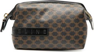 Celine Trousse make up in tela cerata Macadam 2001 - Marrone