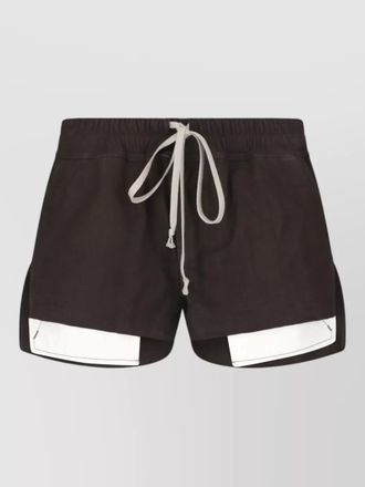 Rick Owens straight shorts contrast hem side pockets slits