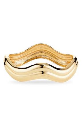 Open Edit Polished Wavy Hinge Bracelet in Gold at Nordstrom Rack