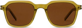 Saint Laurent Eyewear Occhiali da sole con stampa - Verde