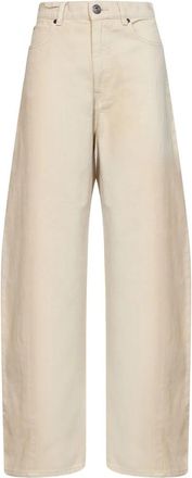 Max Mara Wide Jeans - Dames - Loose Fit Jeans - Beige - 3XS - Katoen - Jeans