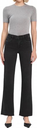 Flying Monkey Alexis High Rise Slim Wide Leg Jeans In Black