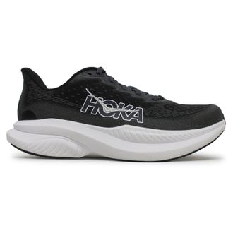 Hoka One One Hoka Mach 6 Textile Womens Low Top Trainers - Black White - Size:UK 7.5