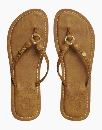Superdry Womens Superdry Womens Faux Leather Braided Flip Flops - Brown/Brown - Size: 5 - 6 uk