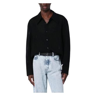 Séfr Casual Shirts, male, Black, Size: M Casual Striped Shirt for Men