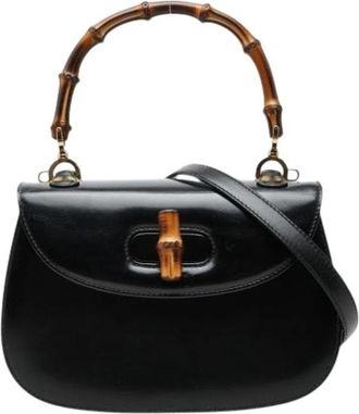 Gucci Pre-owned Vintage Handbag - Dames - Vintage Handtas - Zwart - ONE Size - Leer - Vintage