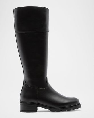 La Canadienne Scottie Leather Lug-Sole Knee-High Boots