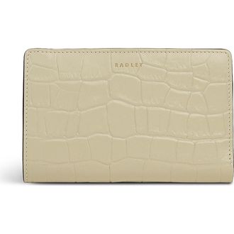 Radley London Picton Place - Faux Croc Medium Bifold Wallet in Snow at Nordstrom
