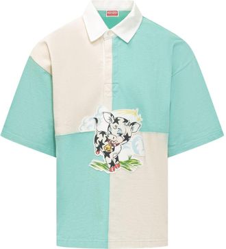 Kenzo Multicolor Graphic Shirt Collar Polo