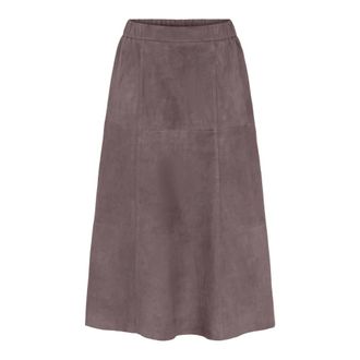 Notyz Notyz - Midi A-lijn su&egrave;de rok - Dames - Rokken - Grijs - Maat: XL Su&egrave;de