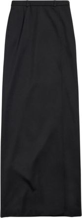Balenciaga Black Wool Midi Skirt