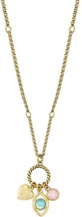 Kurt Geiger Evil Eye Heart Charm Pendant Necklace in Gold/Multi at Nordstrom