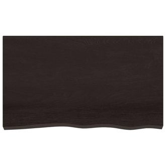 Berkfield Home Table Top Dark Grey 100x60x(2-6) cm Treated Solid Wood Oak in Dark Brown