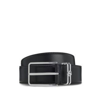BOSS Italian-leather belt with Double B monogram