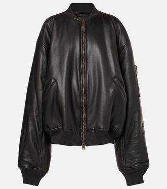 Balenciaga Leather bomber jacket