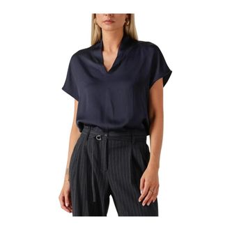 Summum Dames Tops T-shirts Top Sleeveless Silky Touch - Dames - Blouses & Shirts - Blauw - Maat: XS Zijde