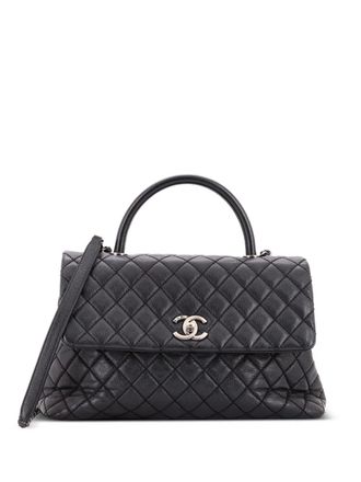 Chanel Coco Top Handle Bag Quilted Caviar Medium satchel - Zwart