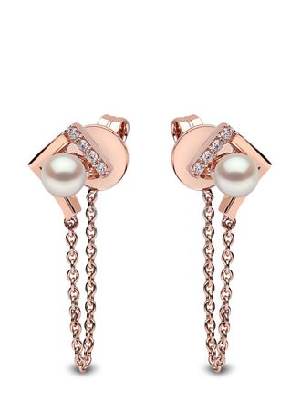 Yoko London Orecchini Trend in oro rosa 18kt con diamanti e perla - 9