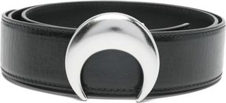 Marine Serre moon-buckle leather belt - men - Calf Leather - 95 - Black
