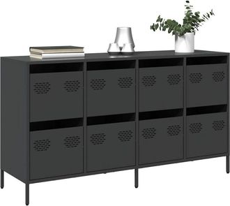 vidaXL Vidaxl - Credenza Nera 135x39x73,5 cm in Acciaio Laminato a Freddo