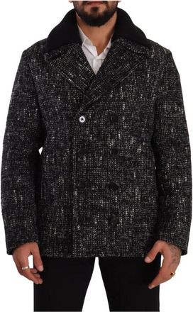 Dolce & Gabbana Zwarte Wol Dubbel Breasted Herenjas - Heren - Blazers - Zwart - M - Wol - Jassen