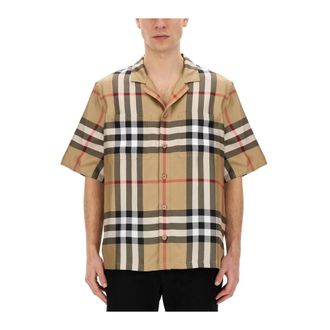 Burberry Heren, Overhemden, Beige, Maat: L Zijde