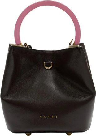 Marni Bucket Bags, female, Brown, Size: ONE SIZE Pannier Bucket Bag