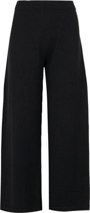 Max Mara Wijde broek - Dames - Wijde Broeken - Zwart - XS - Wol - Broeken