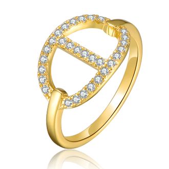 Rachel Glauber 14k Gold Plated Cubic Zirconia ModernRing